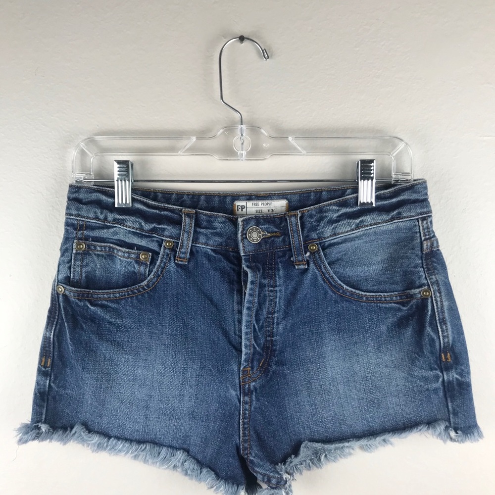 Free People Button Fly Jean Cut off Shorts Sz 26